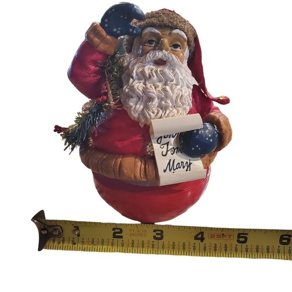 Vintage Musical Santa Clause Christmas Decor Wind Up Round Bottom 6x4 - Picture 7 of 7